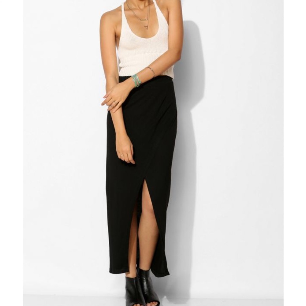 Black Slit Maxi Skirt